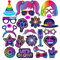 ZOOMPIL Party Glow Fotobox Requisiten, Party Foto Booth Props, 25 Stücke DIY Foto Requisiten, Dekorationen Foto Requisiten für Karneval, Hochzeit, Geburtstag, Glow Party, Party Zubehör