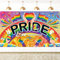 DPKOW Groß Regenbogen Pride Banner Flagge für LGBT Deko, Regenbogen Gay Pride Hintergrund Banner für Innen Außen Deko, Regenbogen Flagge Banner für LGBTQ CSD Accessoire Pride Parade, 185 * 110cm