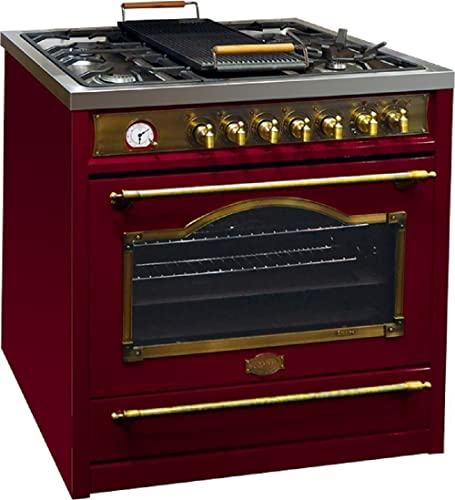Kaiser Cocina HGE 93555 RotEm/5, Cocina eléctrica de gas retro 90 cm Range Coocker