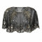 GIBZ Pailletten Schal und Wraps für Damen Elegantes Abend Cape Weiche Strickjacke 1920er Vintage Stola, Schwarzes Gold