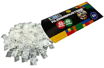 250 x Klemmbausteine Fliesen Tiles Bausteine 2x2 Noppen Kompatibel freie Farbenwahl (920 - Clear Transparent)