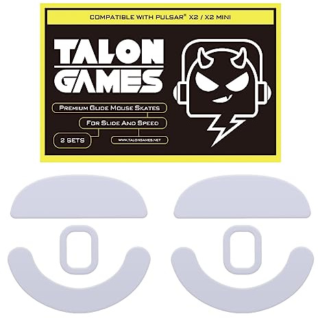 2Sets of TALONGAMES Rounded Curved Edges Mouse Feet Skates Compatible with Pulsar X2, X2 Mini Gaming Mouse Feet Replacement, 0.8mm, Pure PTFE Material with Super Smooth Glide Pads