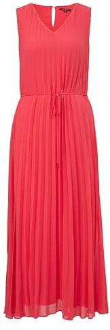 comma Midi Kleid mit Plisseefalten