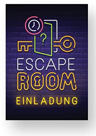 Friendly Fox Escape Room Einladung, 12 Detektiv Einladungskarten zum Kinder-Geburtstag Jungen Mädchen, Exit Game Kinder Einladung mit Umschlag
