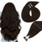 Easyouth Nano Hair Extensions Real Human Hair Brown Nano Beads Hair Extensions Cold Fusion Hair Darkest Brown Pre Bonded Hair Extensions Nano Human Hair 14 Inch 50g/50s