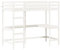 vidaXL Hochbett mit Schreibtisch, Bett für Kinder ab 6 Jahren, Stockbett mit Sperrholzlatten, Etagenbett Kinderbett, Weiß 100x200cm Massivholz Kiefer