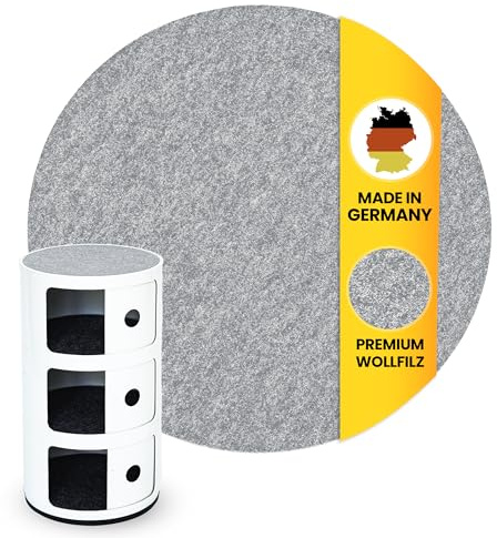 Filzauflage passend für Componibili aus Wollfilz - Made in Germany - Nachttisch Rund Unterlage Filz waschbar - runder Nachttisch Blumenuntersetzer Rund easy and green®