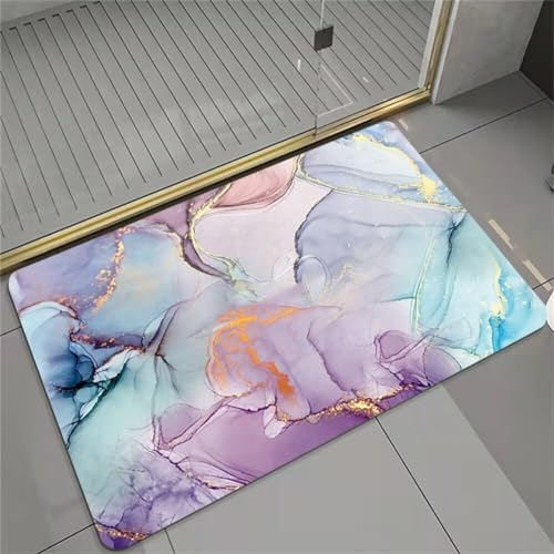 Badezimmerteppich, Badematte Rutschfest, Badteppich, Badvorleger, Duschvorleger, Badematten, Teppich Badezimmer, Bathroom Bath Mat, Badezimmer Teppich, Badematte Stein, Bodenmatte, Modern 140x200cm