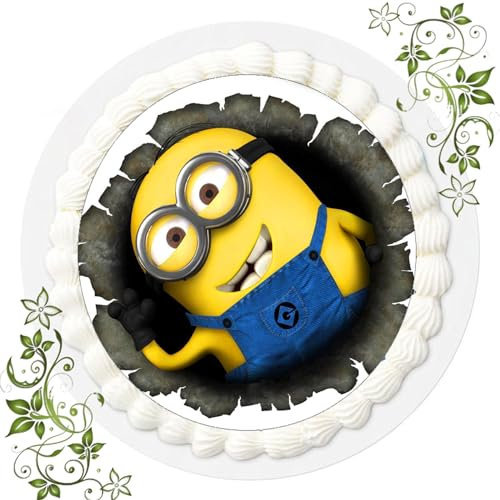 FONDANT Tortenbild, Zuckerbild mit Motiv, Essbares Foto für Torten, Tortenbild, Tortenaufleger Ø 20cm FONDANT Minions Nr. 44