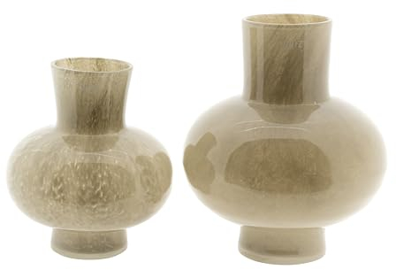 DutZ Vase Modest | Taupe | mundegelasenes Glas | versch. Grössen (H 20 cm D 18 cm), 1530257,1530215