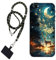 WUACYEAMING Hülle für iPhone 5/5S/SE(2016),Mode Chic Muster Ultra Dünn TPU Silikon Schutzhülle Slim Case Cover Mondhirsch Wald+1*Tragbares Universal-Lanyard