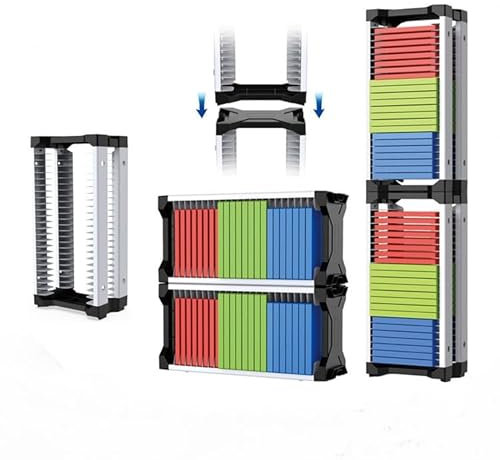 Redlution Dual Game Disc Storage Stand Holds 46 Game Disc Vertical and Horizontal Stackable Design Includes Two Headphone Hooks for PS5/XB/NS Game Card Box