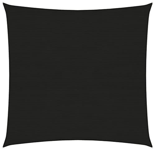 Voile d'ombrage en polyéthylène haute densité pour pelouse et jardin, vie extérieure, extérieur et parasol, 160 g/m², noir, 6 x 6 m