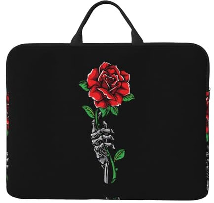 QGWDYYJQ Laptoptasche mit Totenkopf-Motiv, bedruckt, 35,6 cm (14 Zoll), tragbare Computer-, Schwarz , Einheitsgröße