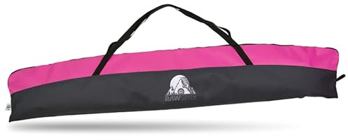 Rawstyle Skitasche Skisack für Ski Erwachsene Skistöcke 160cm oder 180cm oder 190cm wasserdicht Skibag Skicover Wintersport Skiaufbewahrung Modell 2 (schwarz-pink (160cm))
