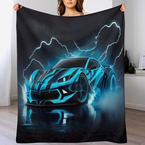 Rennen Car Decke Wohndecke Warm & Kuschelig Waschbar, Überwurf Ideal Für Draußen, Camping, Couch, Bett, Reisen – Superweiche Wolldecke （140×180cm）