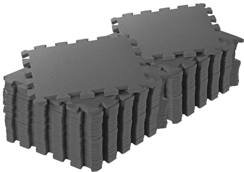 PEARL Sports Bodenmatte für Fitness: 36er-Set Bodenschutzmatten, geräuschedämmend, 32 x 32 x 1 cm, 3,69 m² (Bodenschutzmatten Fitness Eva, Bodenschutzmatte für Heimtrainer)