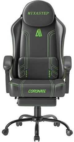 ROYALJOBO GAMING CHAIR for Adults, Ergonomic Gaming Chair with Footrest and Lumbar Support, Reclining with Large Size Seat, Adjustable Swivel Computer Chair for Office Gaming