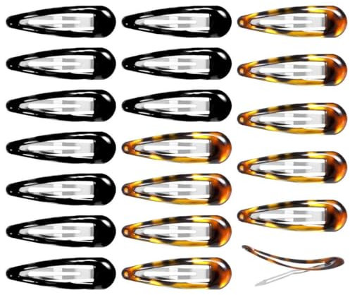 COYUN 20pcs fermagli per capelli grandi da donna, 5 cm, Clip per Capelli a Scatto in Metallo per capelli spessi, sottili e fini per la Produzione di Capelli Femminili(tartarugato, nero)
