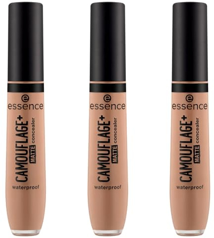 essence CAMOUFLAGE+ MATTE concealer, Nr. 160, Nude, langanhaltend, mattierend, abdeckend, matt, vegan, ölfrei, ohne Parabene, ohne Mikroplastikpartikel, 3er Pack (3x8ml)