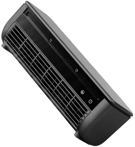 Oxtxuzdm Moderno diseño de montaje en pared de alta eficiencia que ahorra espacio, 3 velocidades, control remoto, ventilador de aire acondicionado, textura ABS, refrigeración silenciosa