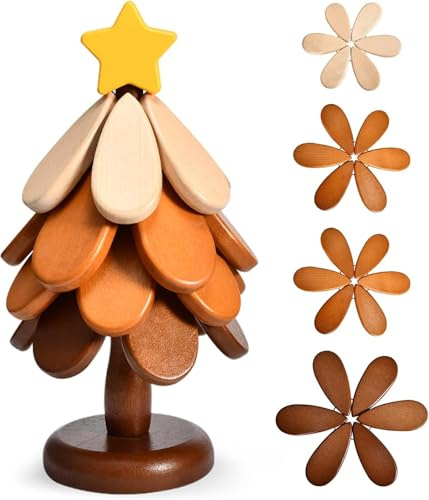 Wooden Tree Trivets for Hot Dishes, Natural Wooden Tree Coaster, Table Decor Coasters for Home and Restaurant, Protect Desktop for Kitchen Potholders, Hot Dishers, Teapots (Star A)