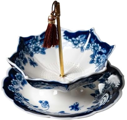 lmoikesz Intricate Porcelain Tea Colander with Lightweight Feature Tea Infuser for Experience Filter Residues Kung Fu Filter Table Accessory Home Decor (Blue)