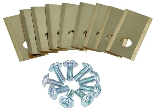 vhbw 9x Ersatz-Messer kompatibel mit Worx L 2000 i, L 1500i, L1500i, L2000i Rasenmäher - Ersatzklinge Silber Gold, Titan-Apatit