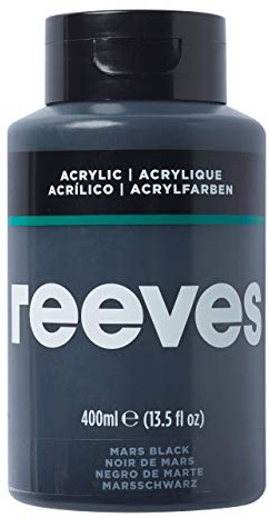 Reeves Acrylic Paint-400 ml, Mars Black, 400 ml