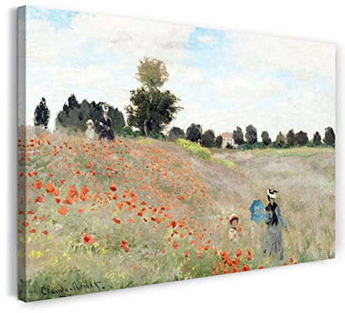 Impresión sobre lienzo (100x70cm): Claude Monet - campo de la amapola
