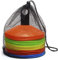 CampTeck U6859 Pack of 50 pcs Plastic Marker Cones Mini Space Markers Discs with Carry Handle and Net Bag - Multicoloured