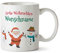 Partycards weihnachtlicher Kaffeebecher personalisiert mit Namen, 330 ml Keramik Kaffeetasse, personalisierte Tasse mit Spruch, Glühweintasse Nikolaus Kindertasse, Weihnachtstassen mit Tasse mit Namen