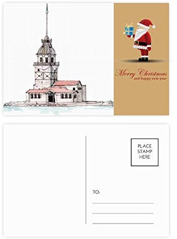 Maiden's Tower in Istanbul Türkei Santa Claus Postkarten-Set Dankeskarten Mailing 20 Stück