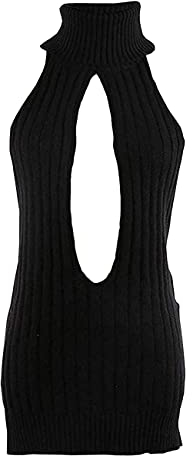 YUANMO Damen Sexy Backless Hollow Out One-Piece Pullover Anime Cosplay Jungfrau Killer Pullover Einteilige Bikini Knit Tank Top Weste (Schwarz, One Size)