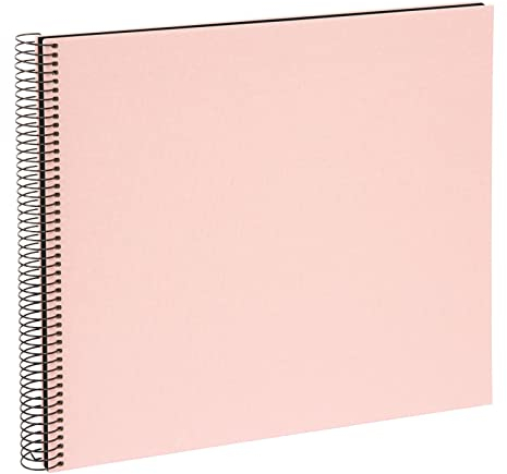 goldbuch 25 522 Spiralalbum Bella Vista, Foto Album 35 x 30 x 1,5 cm - Spirale ⌀ 2,8 cm, Fotoalbum, 40 schwarze Seiten, Erinnerungsalbum Leinen, Fotobuch für Bilder und Fotos zum Einkleben, Rosé