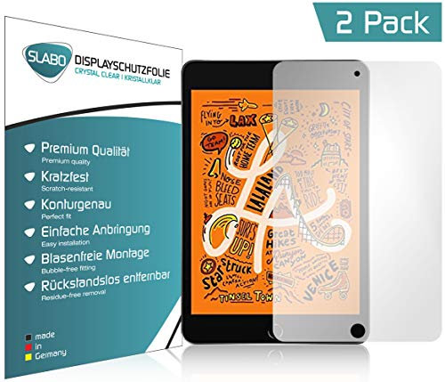 Slabo 2 x Pellicola Protettiva per Display per iPad Mini 4 | iPad Mini 5 (Wi-Fi + Cellular) Protezione Crystal Clear