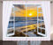 ABAKUHAUS Küsten Rustikaler Gardine, Open Window Sonnenaufgang Meer, Schlafzimmer Kräuselband Vorhang mit Schlaufen und Haken, 280 x 225 cm, Gelb Blau