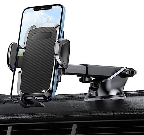 MOSOTECH Soporte Móvil Coche, 360° Ángulo de Visión Ajustable, Universal Silicona Mejorada Porta Sujeta Coche Ventosa con Bbotón de Liberación Rápida, para Tablero de Instrumentos/Parabrisas
