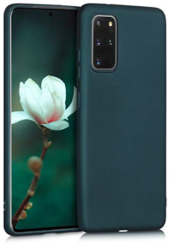 kwmobile Case kompatibel mit Samsung Galaxy S20 Plus Hülle - Schutzhülle aus Silikon metallisch schimmernd - Handyhülle Metallic Petrol