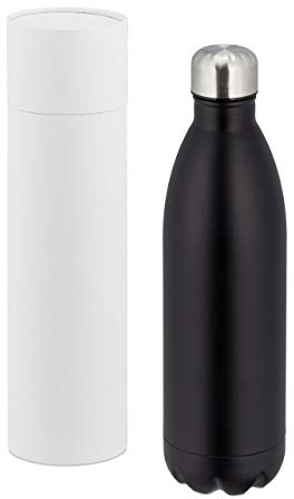 Relaxdays Borraccia Termica, 1 L, Bottiglia a Doppia Parete Ermetica, Fuori Casa & in Viaggio, Acciaio, Color Nero, Inox