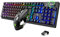 FELiCON Kombi-Sets für drahtlose Tastatur und Maus, 4800mAh, 16 Arten von wiederaufladbaren RGB-LED-Gaming-Tastaturen mit Knopfsteuerung und ergonomischer 7-Farben-LED-Hintergrundbeleuchtung