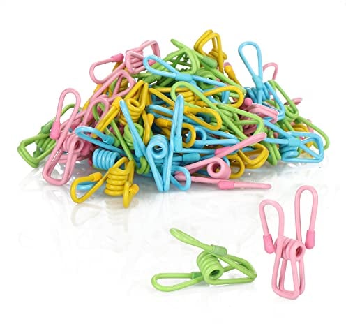 COM-FOUR® 50x Mollette in metallo - mollette stendi bucato durevoli in colori vivaci - mollette per telo mare (clip colorate - 050 pezzi)