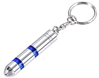 sourcing map Antistatischer Schlüsselanhänger Menschlicher Körper/Auto Static-Eliminator Sekundär Elektrizität Entladung ESD Schlüsselring, Oberfläche Verchromt, Magnetkopf. Blau