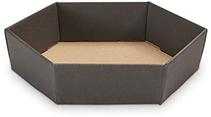 10 x PresentFill® Präsentkorb Schwarz leer ohne Inhalt Geschenkkorb aus umweltfreundlichen 100% Recycling Karton - klein sechseckig - Made in Germany für Weihnachten - Ostern - Hochzeit - Geschenke