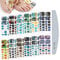 TOROKOM 12 Sheets Toe Nail Wraps Toenails Strips Full Wrap Foot Nail Polish Sticker Self-Adhesive Marble Printed for Women Girls Pedicure DIY Nail Art Design Decoration, with Nail File