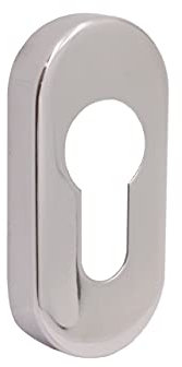 Upright Euro Escutcheon Oval Shaped Keyhole Cover - Polished Stainless Steel - Pack of 1