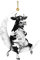 Xmiral Weihnachten Anh鋘ger Christbaumschmuck Tieranh鋘ger Kleine Ornamente f黵 Schrank kt黵en und Fenster (Mond Kuh, 8.5 ?8.5 cm)