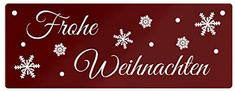 Frohe Weihnachten Metallschild XL Dank der 2 vorgebohrten Löcher lässt sich das Metallschild einfach montieren. mit Weihnachten Motiv