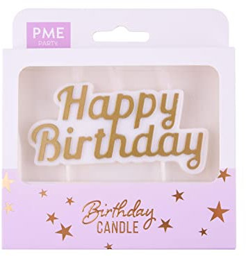PME Happy Birthday Candle - Gold
