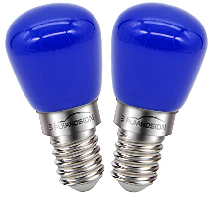 Ruiandsion E14 Bombilla LED 220V Repuesto para Nevera Campana extractora, Azul (Pack de 2)